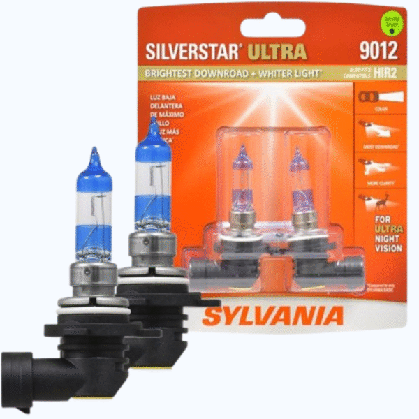Sylvania 9012 SilverStar Ultra High‑Performance Halogen Headlight & Fog Bulbs – Twin Pack